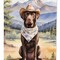 Edge Collections - 11.25" X 15.50" - Multicolor - Labrador Retriever Cowboy Welcome Decorative - 1 Piece